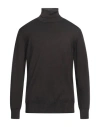 Kangra Cashmere Kangra Man Turtleneck Dark Brown Size 40 Wool In Multi