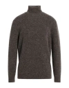 Kangra Cashmere Kangra Man Turtleneck Dark Brown Size 44 Alpaca Wool, Cotton, Polyamide, Wool, Elastane