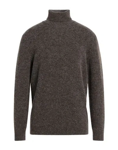Kangra Cashmere Kangra Man Turtleneck Dark Brown Size 44 Alpaca Wool, Cotton, Polyamide, Wool, Elastane