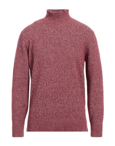 Kangra Cashmere Kangra Man Turtleneck Garnet Size 44 Cotton, Alpaca Wool, Polyamide, Wool, Elastane