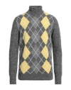 Kangra Cashmere Kangra Man Turtleneck Grey Size 40 Wool, Polyamide, Cotton In Grey
