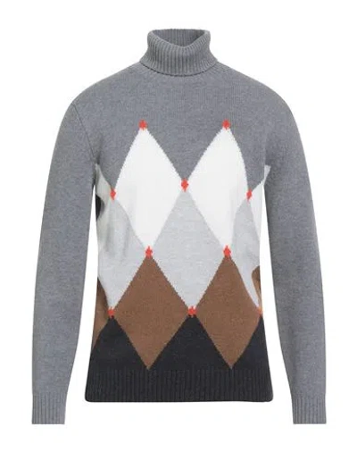 Kangra Cashmere Kangra Man Turtleneck Grey Size 42 Wool In Gray