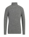 Kangra Cashmere Kangra Man Turtleneck Grey Size 44 Alpaca Wool, Cotton, Polyamide, Wool, Elastane