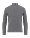 Kangra Cashmere Kangra Man Turtleneck Grey Size 44 Wool, Polyamide, Cashmere, Elastane In Gray