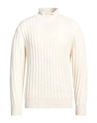 Kangra Cashmere Kangra Man Turtleneck Ivory Size 40 Wool