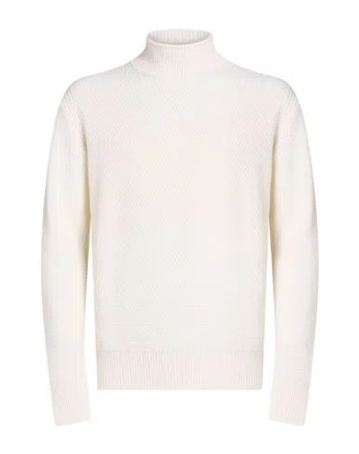 Kangra Cashmere Kangra Man Turtleneck Ivory Size 42 Wool In White