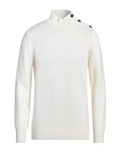 Kangra Cashmere Kangra Man Turtleneck Ivory Size 44 Wool