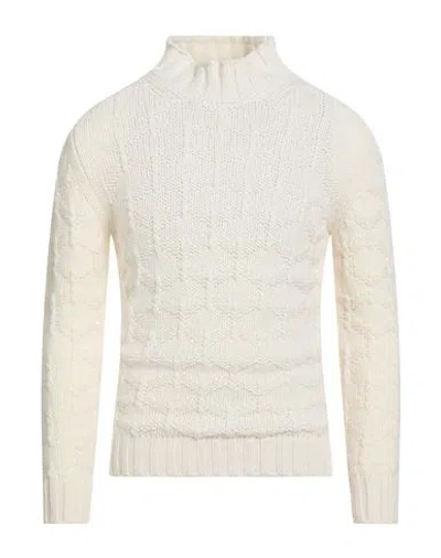 Kangra Cashmere Kangra Man Turtleneck Ivory Size 44 Wool