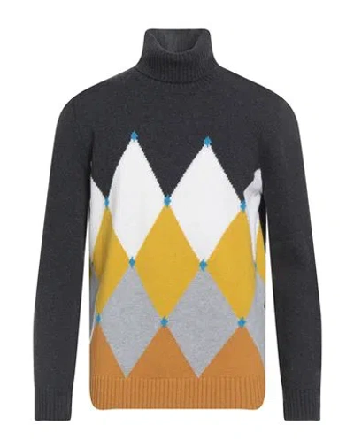 Kangra Cashmere Kangra Man Turtleneck Lead Size 42 Wool In Gray