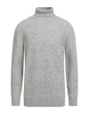 Kangra Cashmere Kangra Man Turtleneck Light Grey Size 46 Alpaca Wool, Cotton, Polyamide, Wool, Elastane