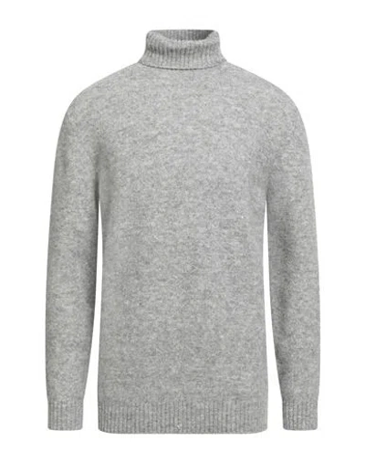 Kangra Cashmere Kangra Man Turtleneck Light Grey Size 46 Alpaca Wool, Cotton, Polyamide, Wool, Elastane