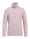 Kangra Cashmere Kangra Man Turtleneck Lilac Size 40 Cotton, Alpaca Wool, Polyamide, Wool, Elastane In Purple
