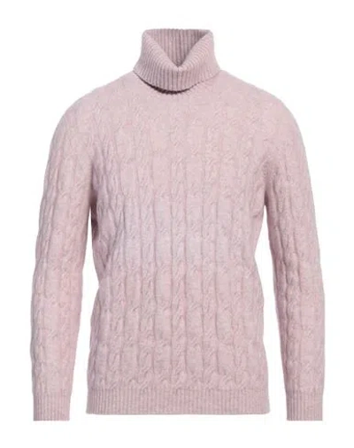 Kangra Cashmere Kangra Man Turtleneck Lilac Size 40 Cotton, Alpaca Wool, Polyamide, Wool, Elastane In Purple