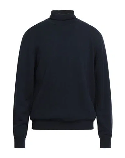 Kangra Cashmere Kangra Man Turtleneck Midnight Blue Size 46 Wool