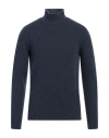 Kangra Cashmere Kangra Man Turtleneck Navy Size 38 Wool, Polyamide, Cashmere, Elastane In Blue