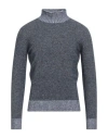 Kangra Cashmere Kangra Man Turtleneck Navy Size 42 Wool, Cotton, Alpaca Wool, Polyamide In Gray