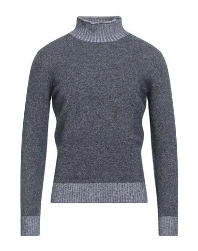 Kangra Cashmere Kangra Man Turtleneck Navy Size 42 Wool, Cotton, Alpaca Wool, Polyamide In Gray