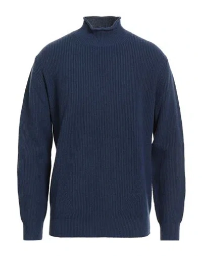 Kangra Cashmere Kangra Man Turtleneck Navy Size 44 Merino Wool