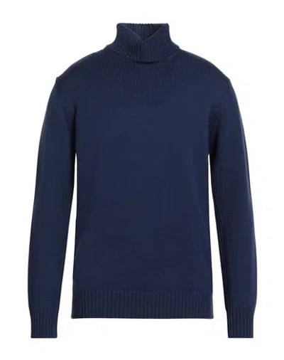 Kangra Cashmere Kangra Man Turtleneck Navy Size 44 Wool