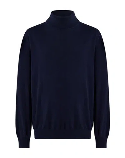 Kangra Cashmere Kangra Man Turtleneck Navy Size 48 Cashmere In Blue
