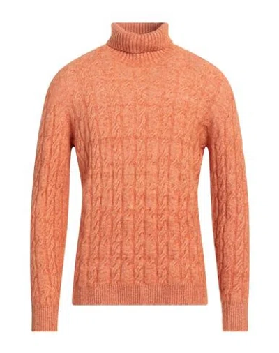 Kangra Cashmere Kangra Man Turtleneck Orange Size 42 Cotton, Alpaca Wool, Polyamide, Wool, Elastane In Multi
