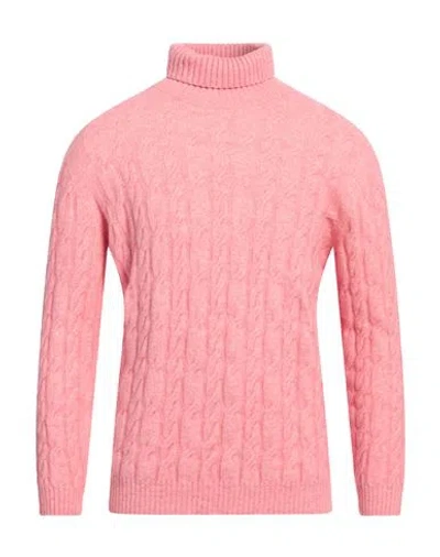 Kangra Cashmere Kangra Man Turtleneck Pink Size 40 Cotton, Alpaca Wool, Polyamide, Wool, Elastane In Pink