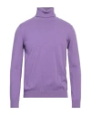 Kangra Cashmere Kangra Man Turtleneck Purple Size 40 Wool, Cashmere