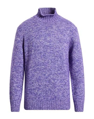 Kangra Cashmere Kangra Man Turtleneck Purple Size 42 Polyamide, Wool, Viscose, Alpaca Wool, Cashmere