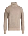 Kangra Cashmere Kangra Man Turtleneck Taupe Size 44 Cashmere In Brown