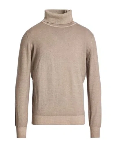 Kangra Cashmere Kangra Man Turtleneck Taupe Size 44 Cashmere In Brown