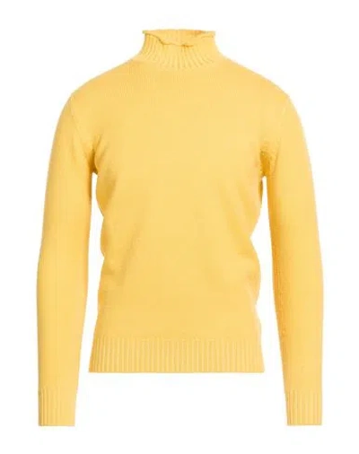 Kangra Cashmere Kangra Man Turtleneck Yellow Size 40 Wool