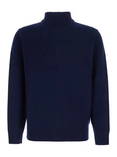 Kangra Cashmere Kangra Wool And Cashmere Blend Turtleneck Sweater In Blue