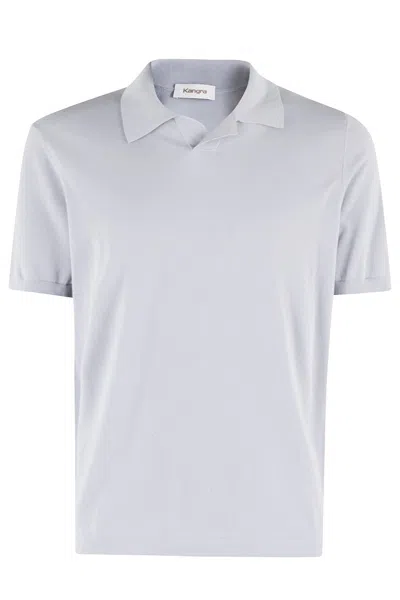 Kangra Cashmere Kangra Polo Shirt With Classic Skipper Collar In Neutrals