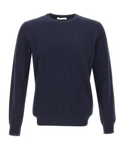 Kangra Cashmere Kangra Ribbed Crew Neck Knitted Sweater In Black