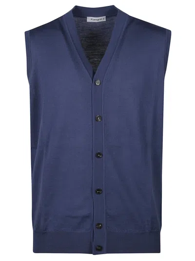 Kangra Cashmere Kangra Round Neck Fine Wool Sweater In Blue