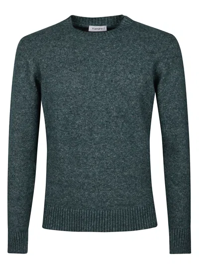 Kangra Cashmere Kangra Round Neck Fine Wool Sweater In Green