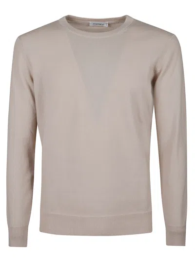 Kangra Cashmere Kangra Round Neck Fine Wool Sweather In Gray