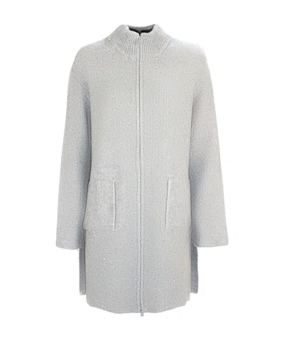 Kangra Cashmere Kangra Seed Stitch Knit Coat In Gray