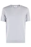 Kangra Cashmere Kangra Short-sleeved Knit Top With Ribbed Detailing In Neutrals