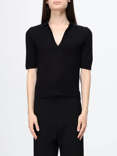 Kangra Cashmere Kangra Silk And Cashmere Knit Polo Shirt In Black