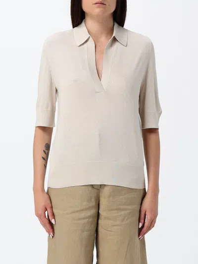 Kangra Cashmere Kangra Silk And Cashmere Knit Polo Shirt In Neutral
