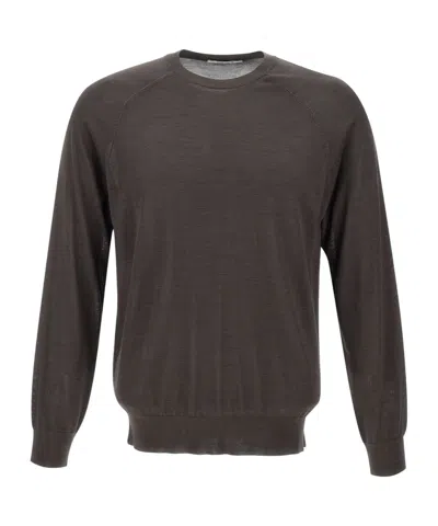 Kangra Cashmere Kangra Silk-cashmere Crew Neck Knitwear In Brown