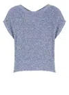 Kangra Cashmere Kangra Sleeveless Blue Cashmere Cotton Blend Sweater In Blue