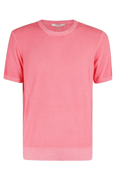 Kangra Cashmere Kangra Strawberry Cotton Terry Crew Neck T-shirt In Pink