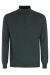 Kangra Cashmere Kangra Stretch Wool Knit Sweater With High Collar In Green