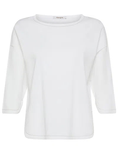 KANGRA CASHMERE KANGRA CASHMERE VISCOSE SWEATER WITH ROUNDED BOAT NECK