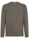 Kangra Cashmere Kangra Classic Round Neck Sweater With Ribbed Trim In Brown