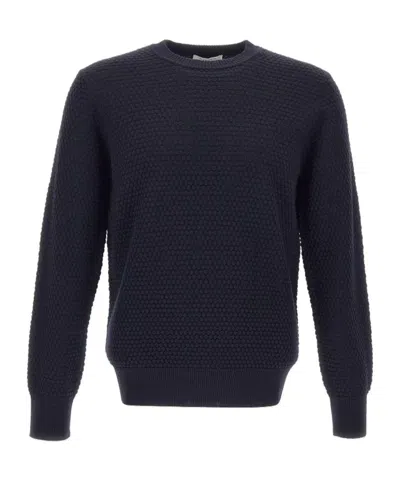 Kangra Cashmere Kangra Textured Crew Neck Knitted Sweater In Black