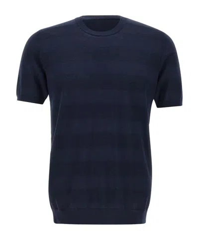 Kangra Cashmere Kangra Textured Knit T-shirt In Blue