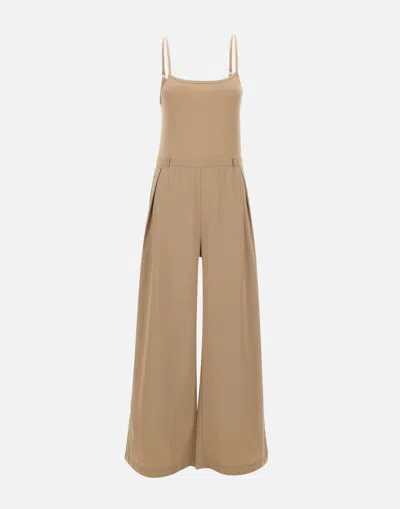 Kangra Cashmere Kangra Toffee Satin Knit Jumpsuit
